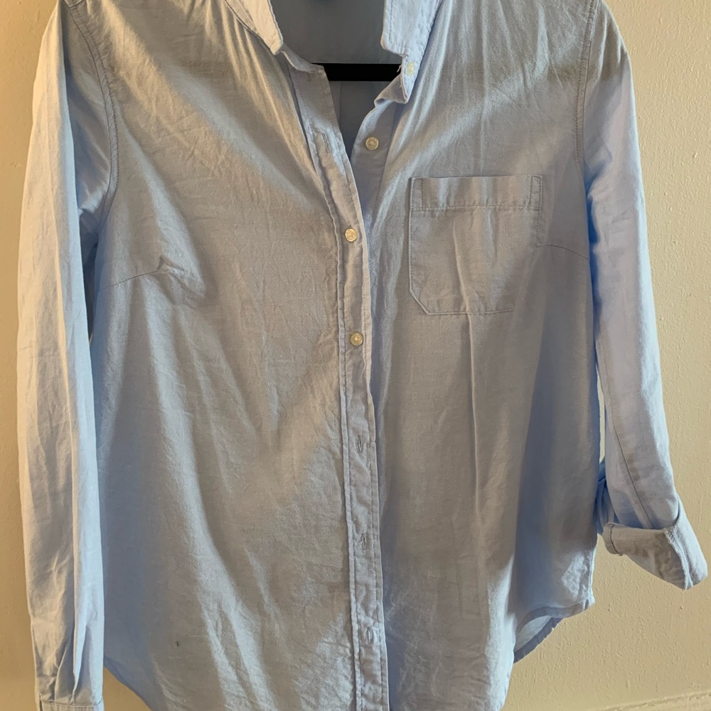 Light blue button up blouse